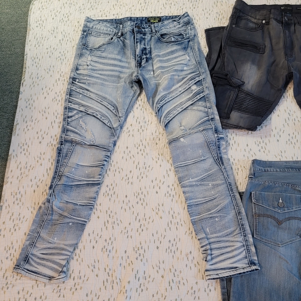 MEN'S LOT OF JEANS SIZE 33/34 LEVI'S, WAIMEA, SMOKE RISE, URBAN CHAINZ